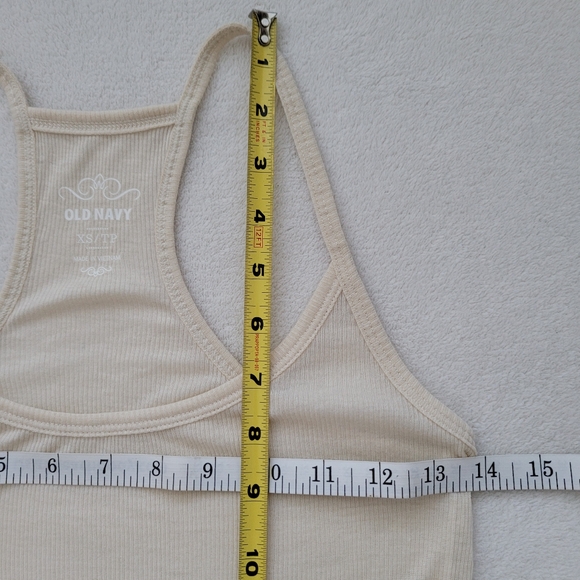 2011 NWOT Lightweight Ribbed Halter Tank Top Small Cream | Old Navy - Picture 3 of 14